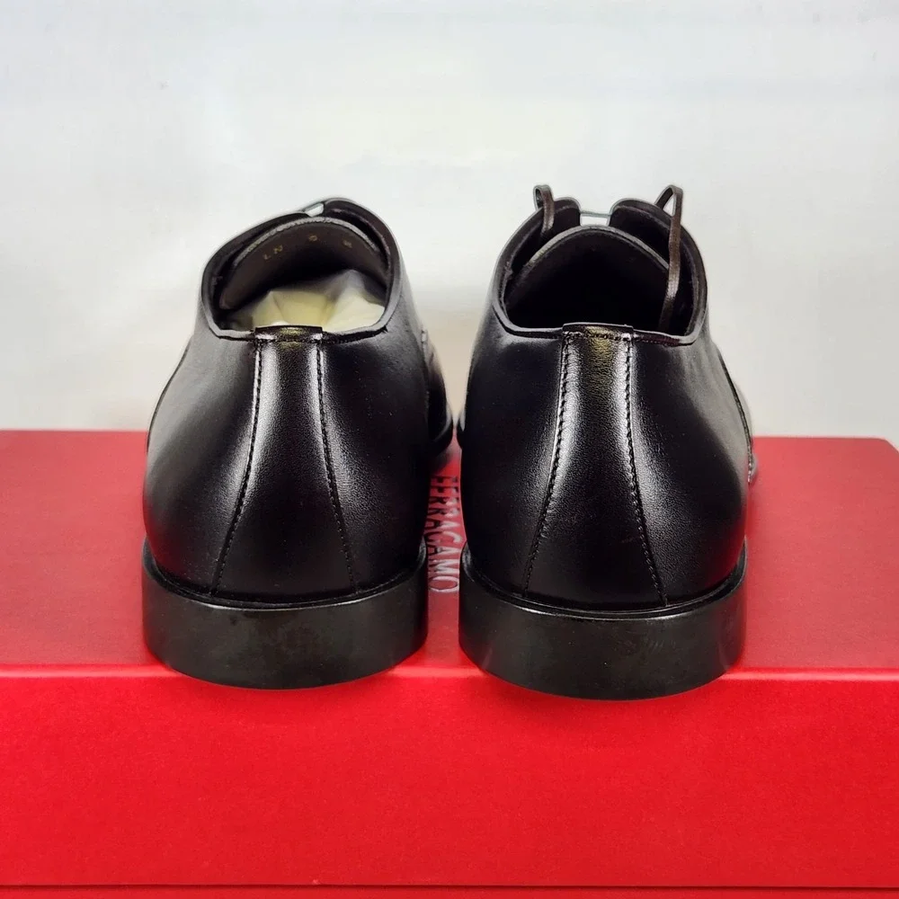 Ferragamo Oxford Men Size 12 NARROW T. Moro Brown Leather Cap Toe Dress Shoes